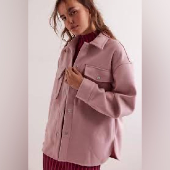 FREE PEOPLE‎ WE THE FREE LOLA SHIRT PINK JACKET $168 - Picture 1 of 9